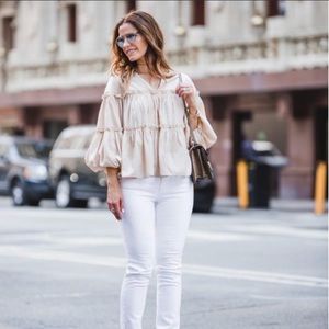 Anthropology Moon River ruffle shirt